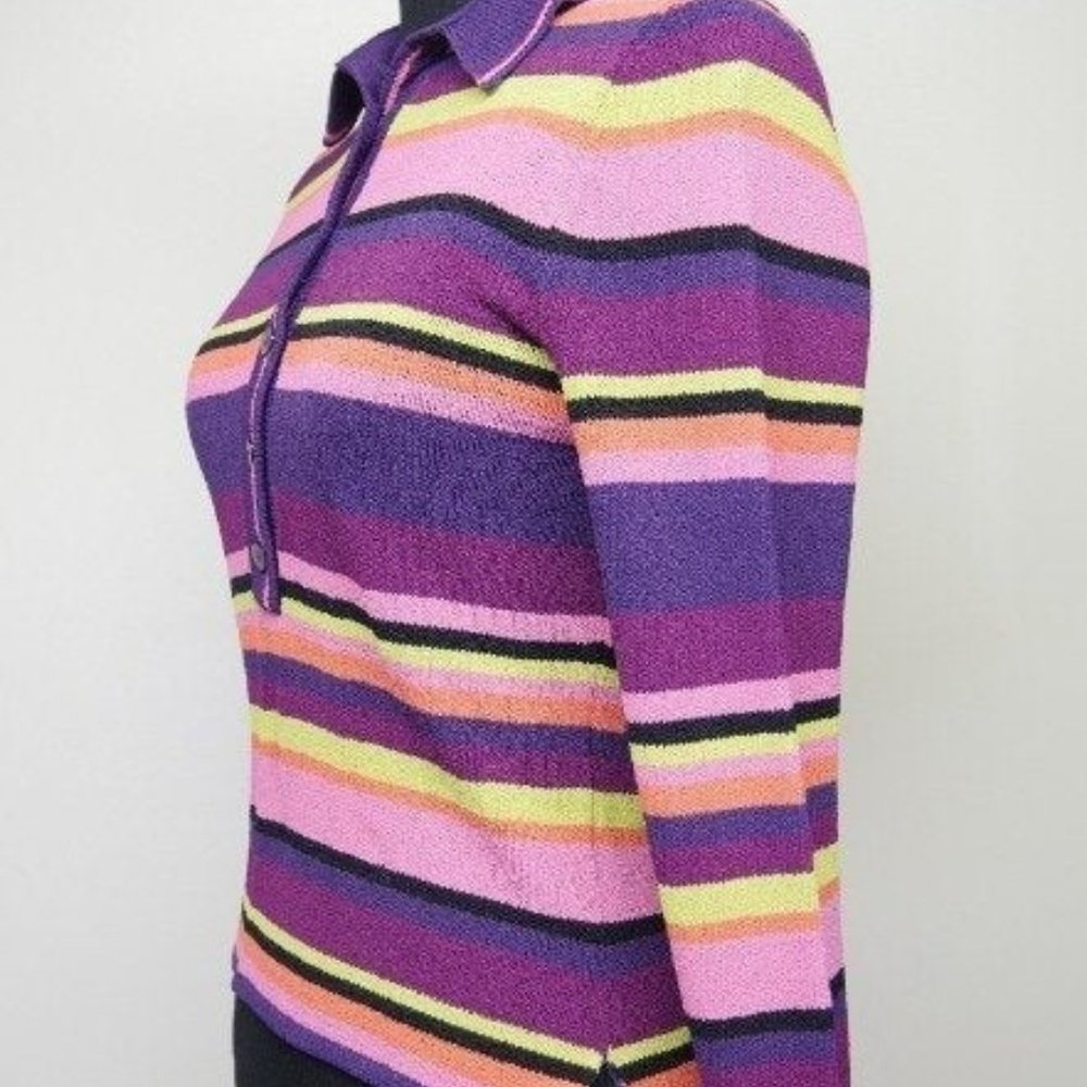 Ball of Cotton Handloomed Striped Sweater S - Picture 4 of 6